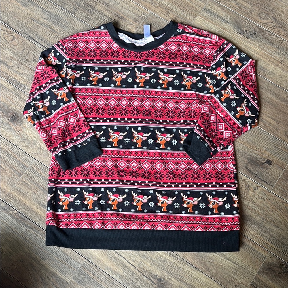 Black and Red Reindeer Sweater